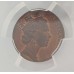 AUSTRALIA 1988 . TWO 2 CENTS COIN . ERROR . TWO 2 CENTS ON ONE CENT FLAN . PCGS GEM MS63